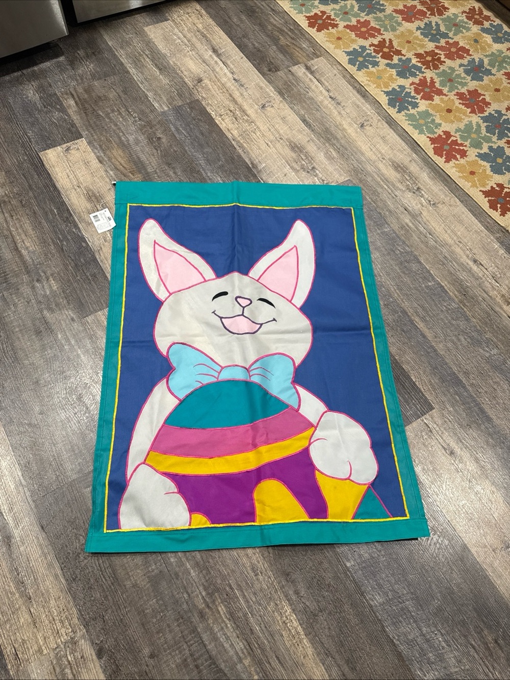 Easter Bunny Vintage Banner/Flag 38x28. NWT. 1994